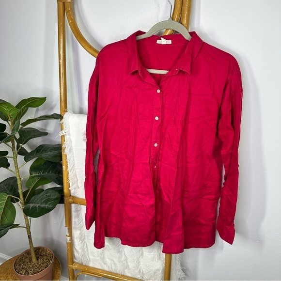 Eileen Fisher Pink Organic Cotton Blouse sz M - Picture 1 of 4